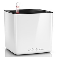 Фото Кашпо Lechuza Cube Glossy 16 белый блестящий 13520