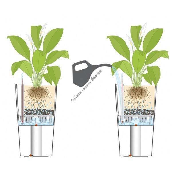 Кашпо Lechuza Cilindro Color 23 серый 13943