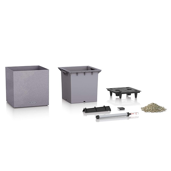 Кашпо Lechuza Canto Stone Low 30 графитово-черный 13702