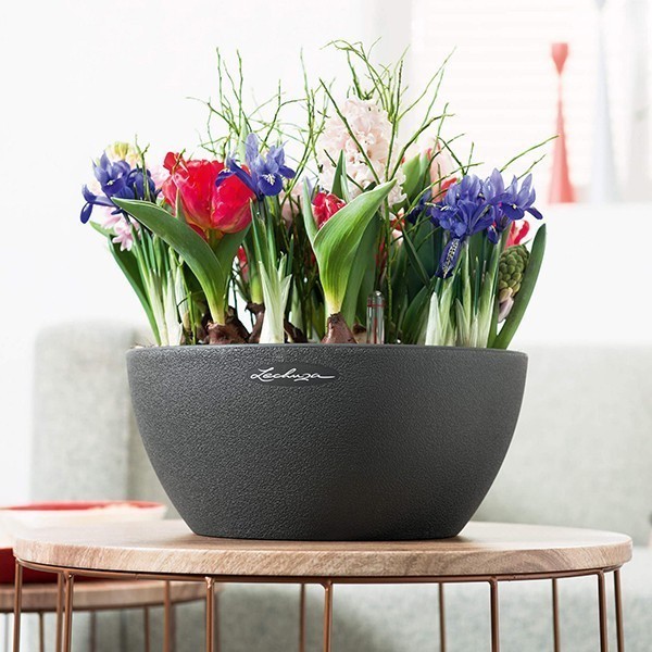 Кашпо Lechuza Cubeto Stone 40 серый камень 13840