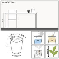 Кашпо Lechuza Mini-Deltini белый блестящий 14950