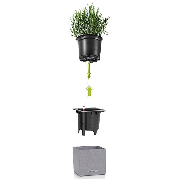 Вазон Lechuza Canto Stone 14 графитовый черный 13472