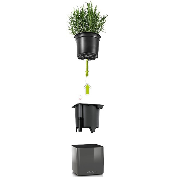 Вазон Lechuza Cube Glossy 14 белый 13510