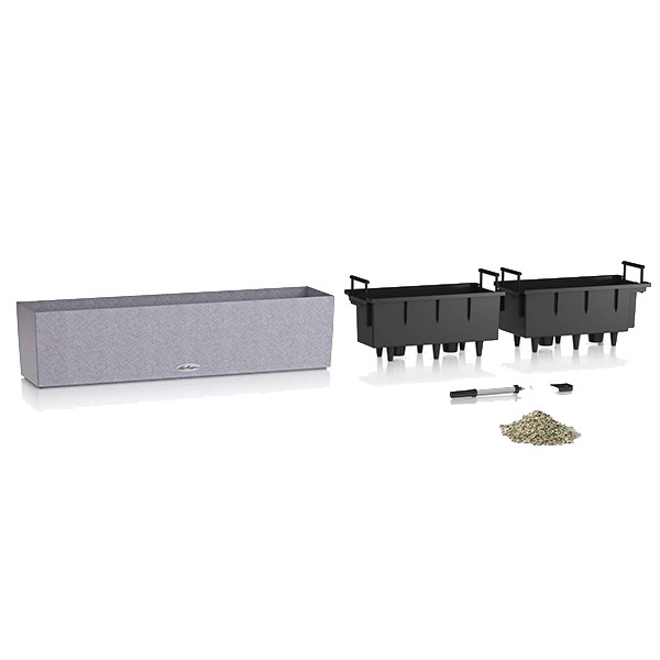 Вазон Lechuza Balconera Stone 80 графитовый черный 15662