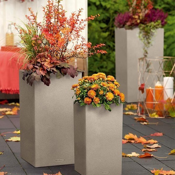 Вазон Lechuza Canto Stone High 30 серый камень 13600