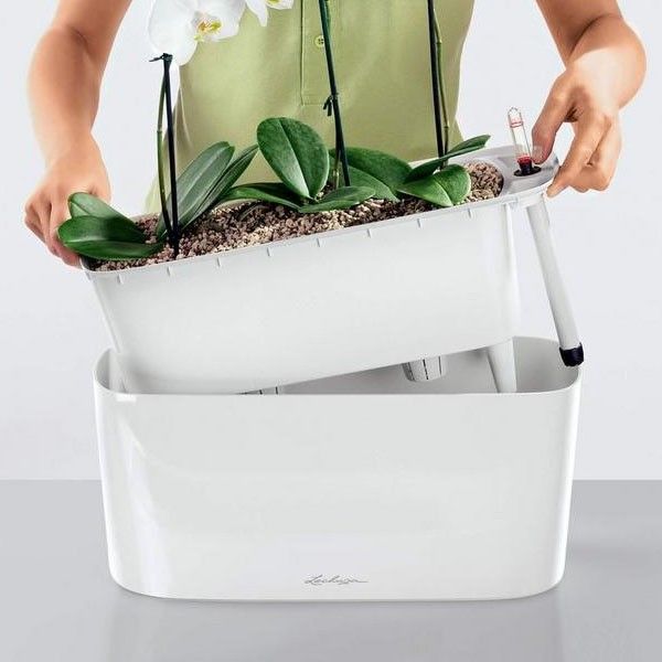 Вазон Lechuza DELTA 20 Белый блестящий 15560