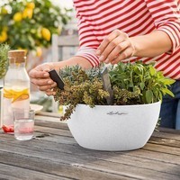 Кашпо Lechuza Cubeto Stone 40 кварцевый белый 13847