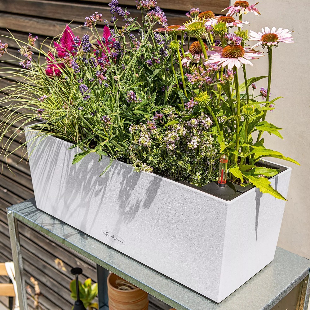 Вазон Lechuza Balconera Stone 80 кварцевый белый 15667