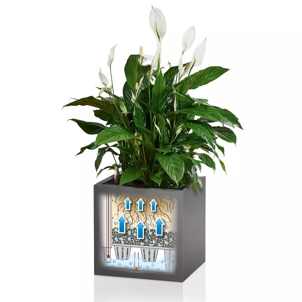 Умный вазон Lechuza Canto Premium 40 low 29 л белый блестящий 13750