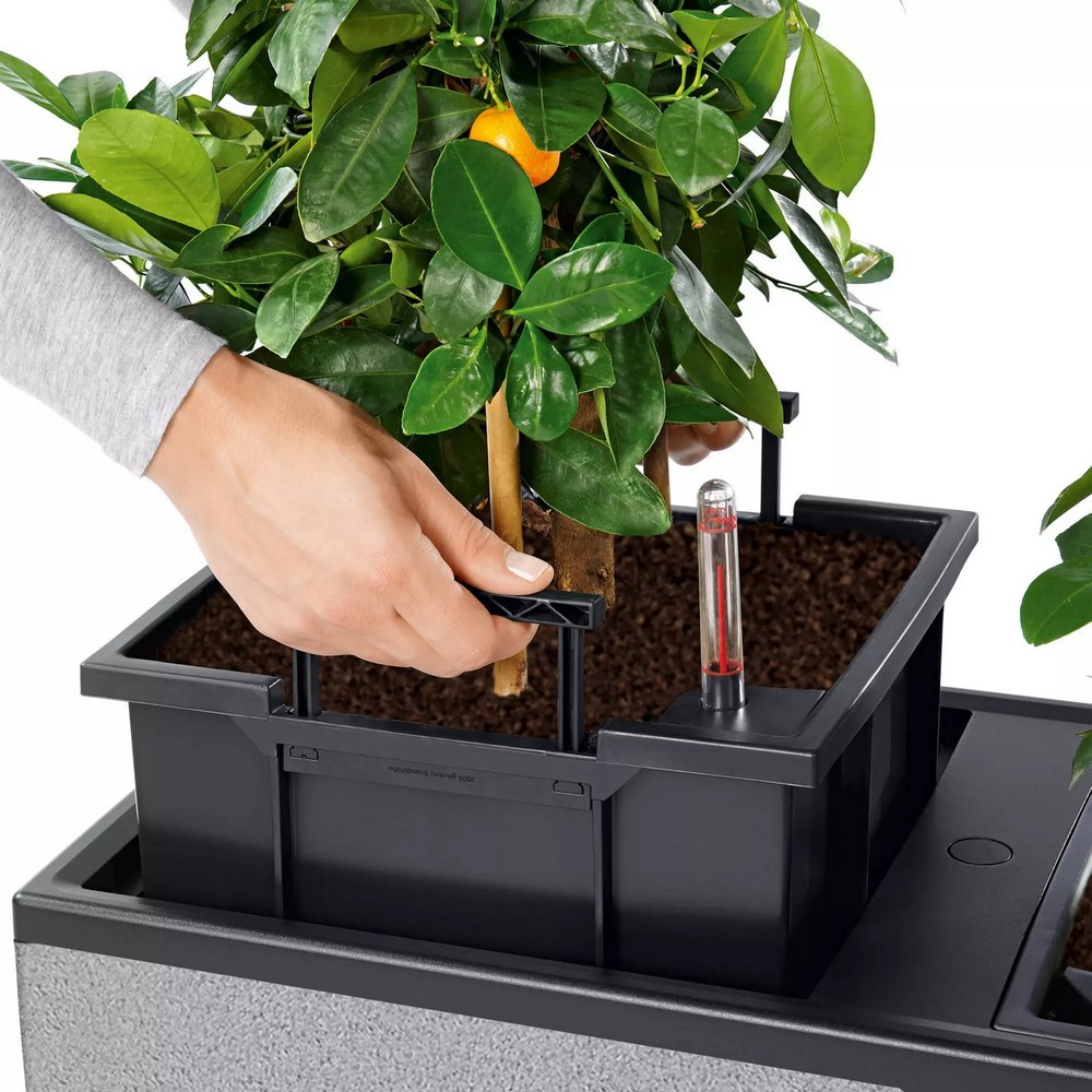 Умный вазон Lechuza Trio Stone 30 14 л серый 15045