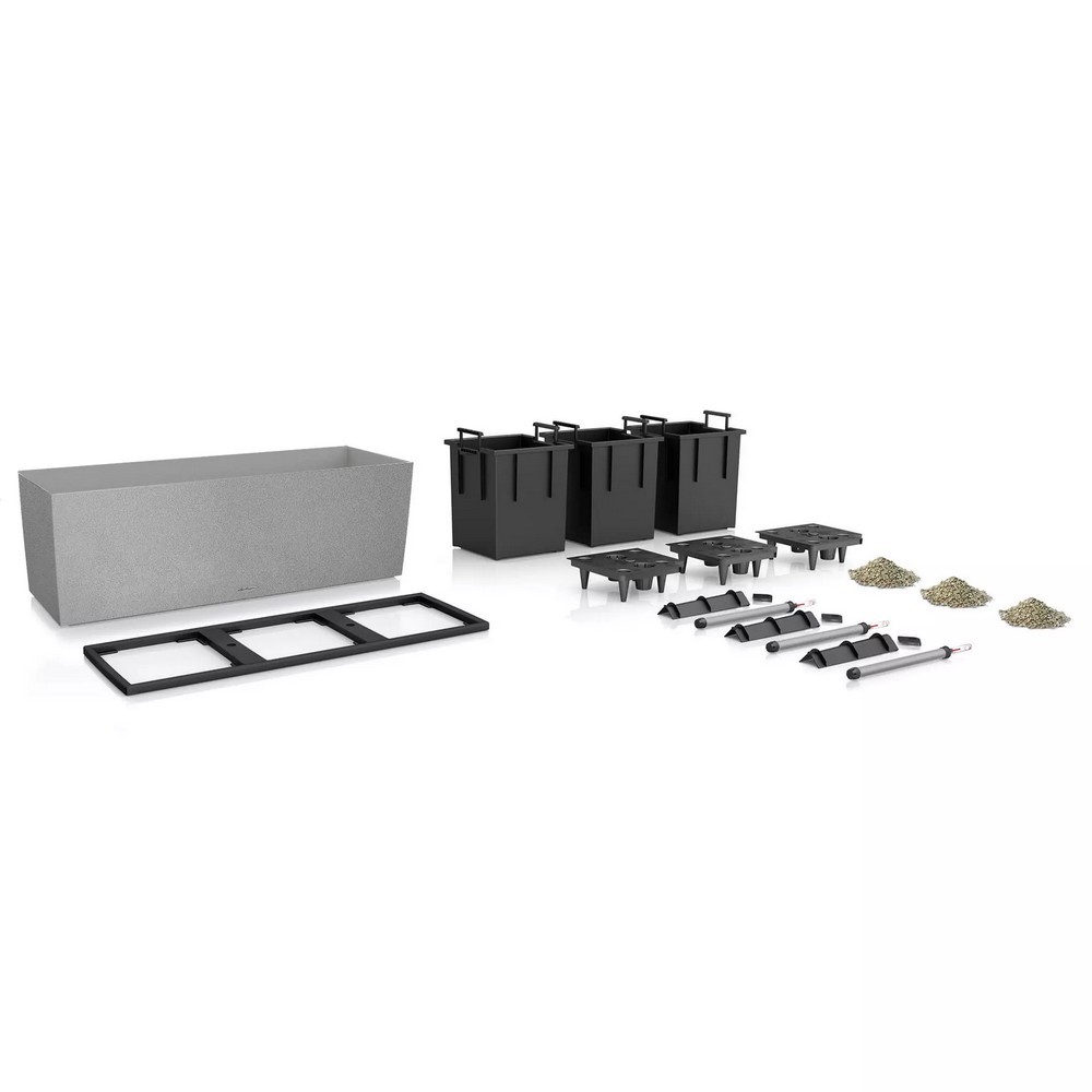 Умный вазон Lechuza Trio Stone 30 14 л кварцевый белый 15047