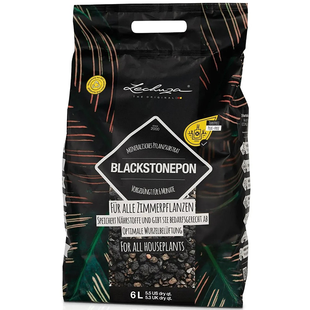 Субстрат Lechuza с биоуглем BLACKSTONE PON 6 л 19555
