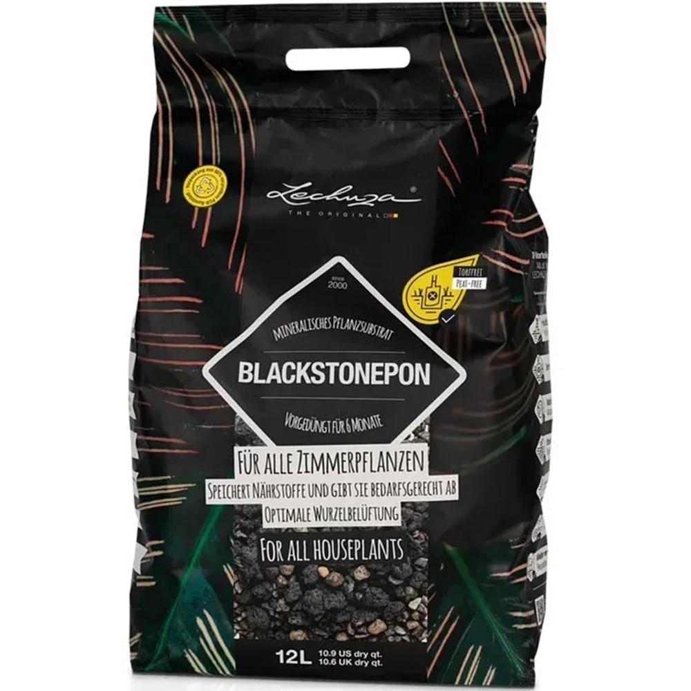 Субстрат Lechuza с биоуглем BLACKSTONE PON 12 л 19556