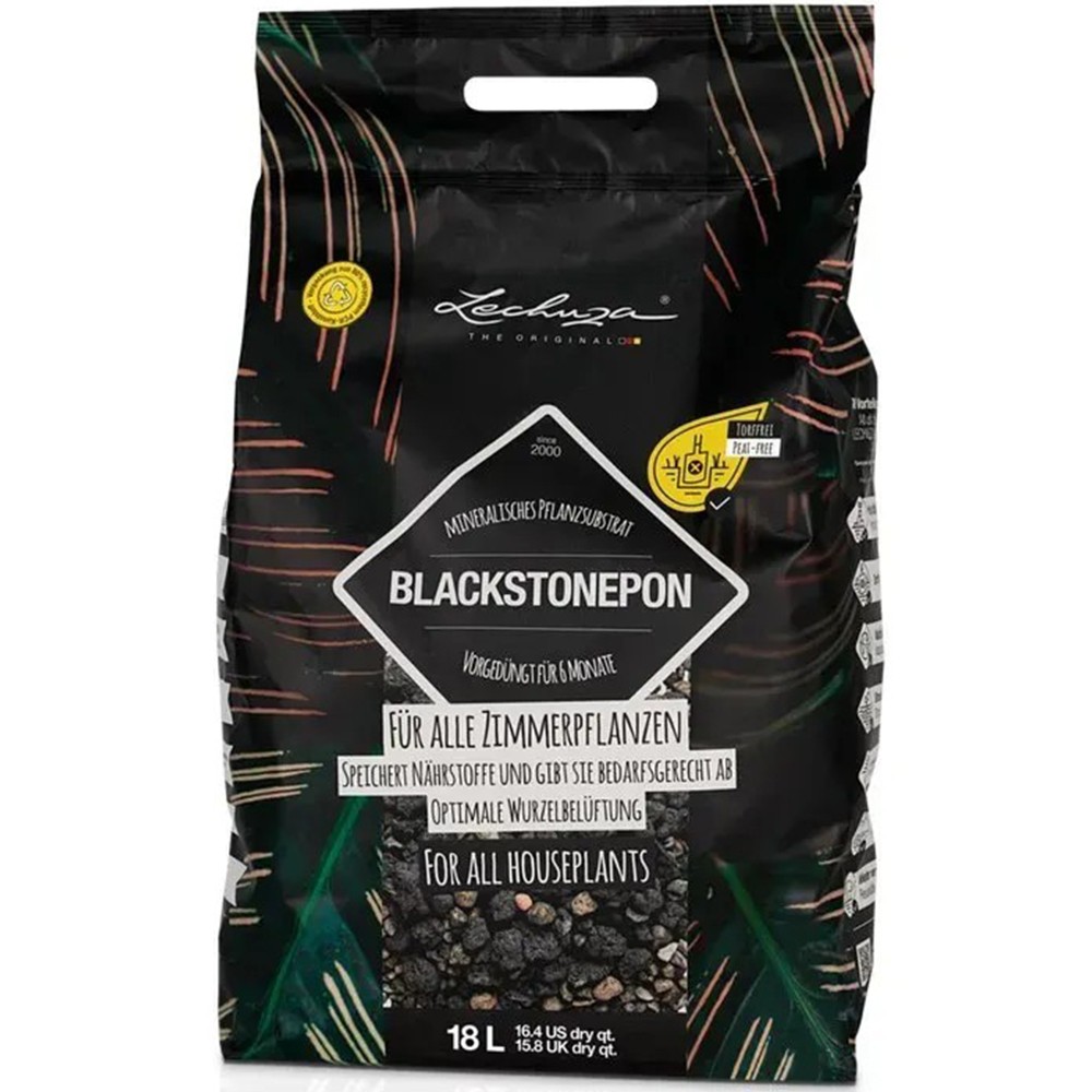 Субстрат Lechuza с биоуглем BLACKSTONE PON 18 л 19557